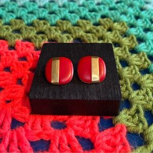 3/$20 Vintage Red Enamel Earrings